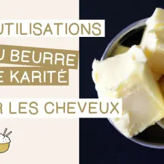 5 utilisations du beurre de karité pour les cheveux. Gros plan sur des cubes de beurre de karité crémeux.