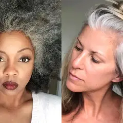 Deux femmes affichent fièrement leurs cheveux gris. Une idée de recette maison pour couvrir les cheveux blancs ?