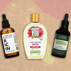 Trois flacons d'huile de ricin, parfaits pour savoir huile de ricin cheveux combien de fois par semaine.