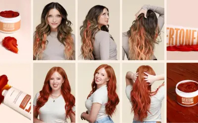 Des femmes aux cheveux longs et ondulés, certains avec des mèches orangées, d'autres d'un roux flamboyant. La couleur chaude des cheveux est mise en valeur par des produits de coloration.