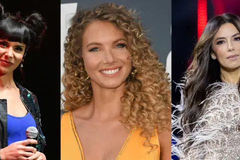 Trois femmes aux styles variés : une avec une coiffure année 80, une autre aux boucles blondes, et la troisième aux cheveux longs et bruns.
