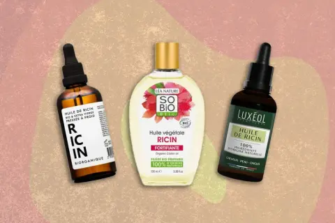Trois flacons d'huile de ricin, parfaits pour savoir huile de ricin cheveux combien de fois par semaine.
