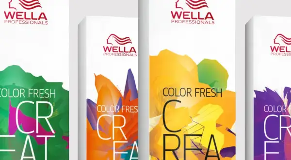 Packaging Wella Color Fresh. Le dosage oxydant et crème colorante Wella est essentiel pour une couleur vibrante.