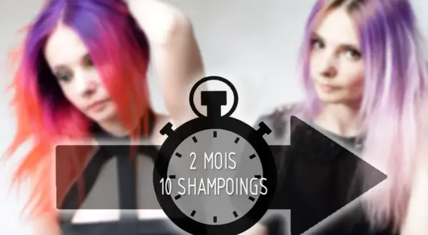 Avant/après : comment enlever semi permanent. Deux mois et dix shampoings pour un dégradé de couleurs vives vers des tons pastel.