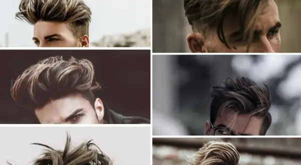 Collage de coiffures homme avec balayage, des looks modernes et stylés pour un style audacieux.