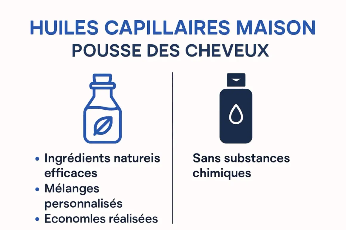 Huiles capillaires maison pour la pousse des cheveux : ingrédients naturels, mélanges personnalisés, économies. Un mélange huile cheveux efficace et sans produits chimiques.
