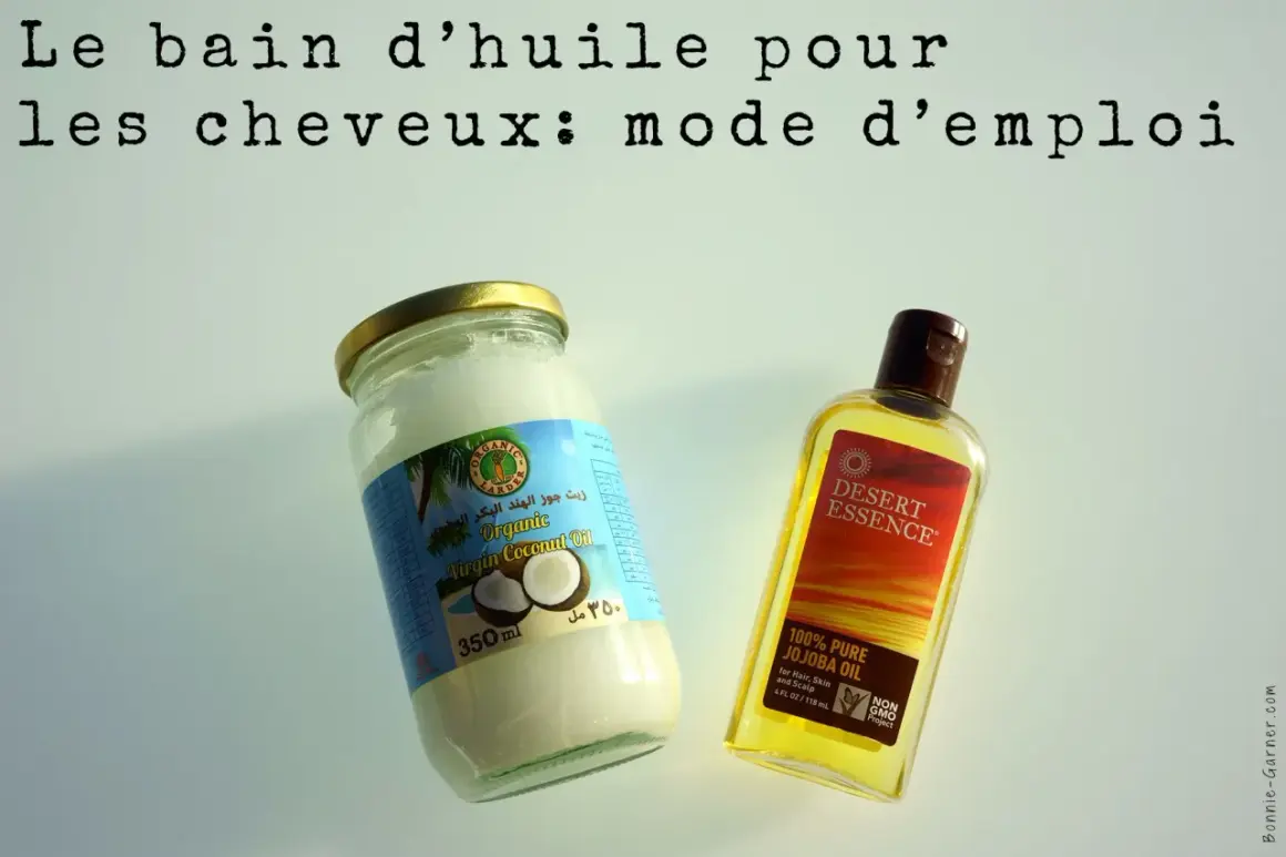 Bain d'huile cheveux : huile de coco bio et huile de jojoba pure pour des soins capillaires naturels.
