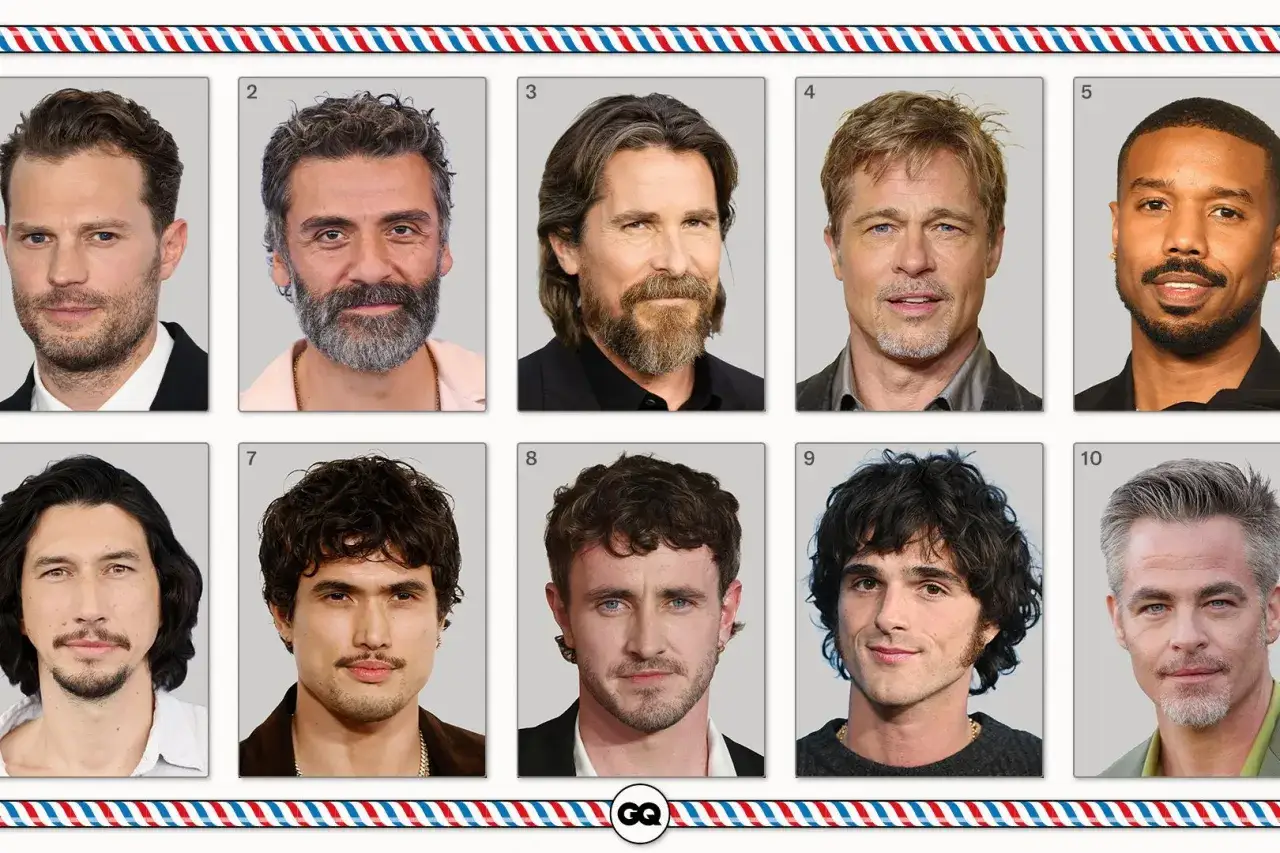 Dix hommes célèbres présentent diverses coiffures, dont une coiffure banane homme élégante.
