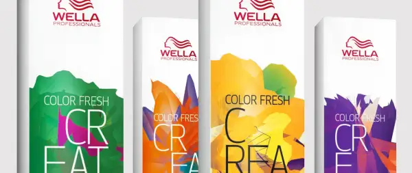 Packaging Wella Color Fresh. Le dosage oxydant et crème colorante Wella est essentiel pour une couleur vibrante.