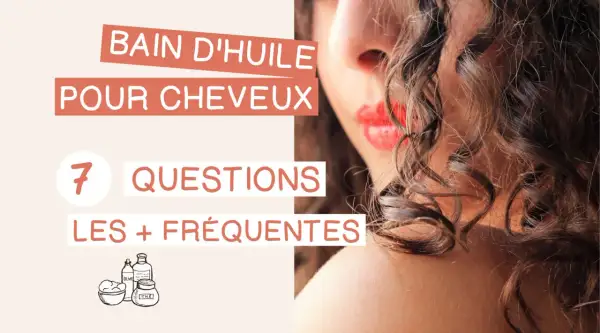 Bain d'huile pour cheveux : 7 questions fréquentes sur comment faire un bain d'huile pour cheveux. Illustrations d'ingrédients naturels.